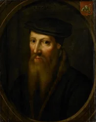 Portrét Davida Jorisze, asi 1550-1649 (olej na desce)