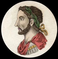 Portrét císaře Antonina Pia (86-181). Rytina 19. století. milánský