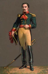 Portrét paraguayského diktátora FRANCISCO SOLANO LOPEZE (1827-1870). Chromolitografie Soukromá sbírka