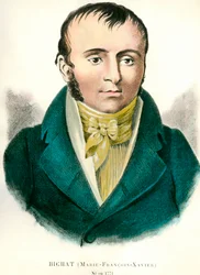 Portrét Francoise Xaviera Bichata (1771-1802) francouzského lékaře. Rytina 19. století. Soukromá sbírka