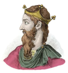 Portrét Frederika I. z Hauhenstaufen známého jako Frederic Barberossa (Federico Barbarossa) (1122-1190), německý římský císař. Rytina 19. století. milánský