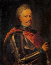 Portrét Jana III. Sobieského (1629-1696) polského krále Anonymní obraz. Slunce 17. století. 0,81x0,64 m