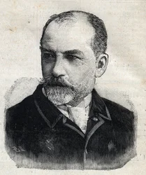 Portrét Leona Bonnata (1833-1922), francouzského malíře v té době prezidenta Societe des Artistes Français. Rytina „“Le Peute Parisien““