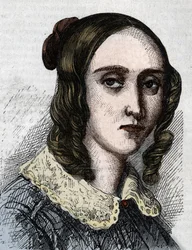 Portrét Louise Farrenc 1804-1875. Pianista, skladatel, francouzský učitel.