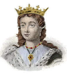 Portrét Margarity z Anjou, anglické královny (1429-1482) Rytina 19. století. milánský