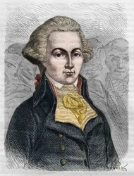 Portrét Marguerite Elie Guadet, francouzské političky (1758-1794). Rytina z roku 1866 v „Histoire de la Revolution francaise““ od Adolphe Thierse. Soukromá sbírka.