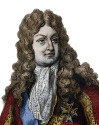 Portrét Filipa II., vévody z Orleans (1674-1723), člena královské rodiny Francie a regenta království v letech 1715 až 1723. ilustrace z „Le Plutarque Français“ od Edmonda Mennecheta