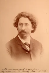 Portrét umělce Ilji Iefimoviče Repina (Ilia Yefimovich Repin) (1844-1930). Foto albuminu