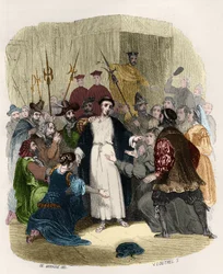Svatý Jan z Avily (blahoslavený Jan z Avily) (1499-1569) obviněný z kacířství inkvizicí v 16. století. Ilustrace v „“ Záhady inkvizice a jiných tajných společností Španělska”” Victor de Fereal, Suberwick, Manuel Galo de Cuendias.