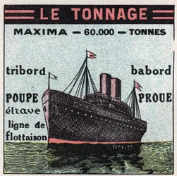 Lodě a lodě: tonáž. Anonymní ilustrace z roku 1925. Soukromá sbírka.