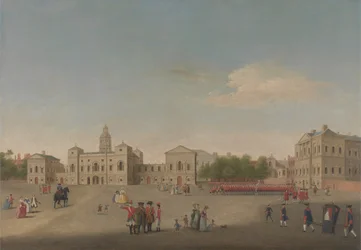 Pohled na Horse Guards a Whitehall, cca 1750 (olej na plátně)
