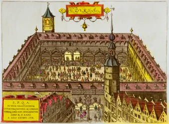 Pohled na burzu v Antverpách, založenou v roce 1531, Privee Collection
