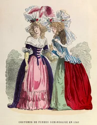 Dámské kroje poloviční - negližé v roce 1787 - soukromá sbírka