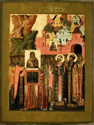 Příjezd ikony Panny Marie Vladimirské do Moskvy v roce 1395, polovina 17. století.