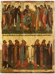 Deesis s modlícími se Novgorodany, cca 1467-1471