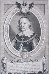 John Lewis (1590-1653) hrabě Nassau-Hadamar, z knihy "Portraits des Hommes Illustres", vyryl Petrus de Iode, vydáno 1706 (rytina)