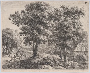Pastevec a mlýn, 17. století.