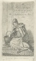Sedící žena s košíkem a talířem Gentsche Shrimp woman (titul na předmětu) 12 studijních figurek (název série)
