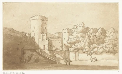 Stěna pevnosti s věžemi Castel Gandolfo