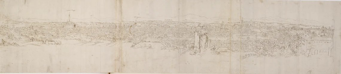 Panoramatický pohled na Řím z Monte Janiculus, c1550
