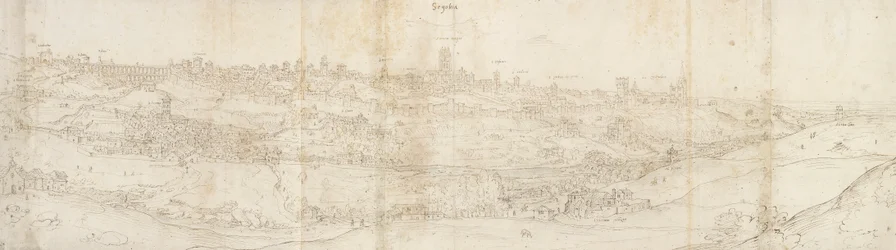 Panoramatický pohled na Segovii z východu, c1560-1570