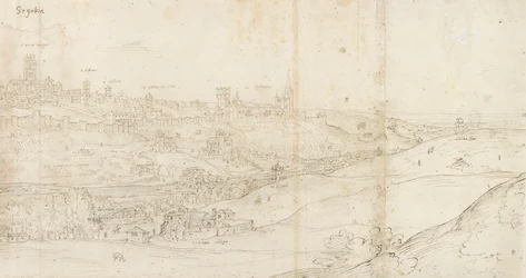 Panoramatický pohled na Segovii z východu, c1560-1570