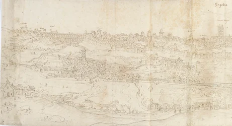 Panoramatický pohled na Segovii z východu, c1560-1570