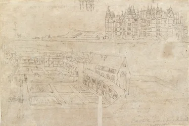 River Front of Richmond Palace a Privy Gardens, c1550s