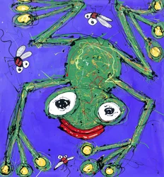 Žába, 2008 (smalt a akryl na plátně)
