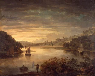 „Pohled na řeku Neath v Glamorganshire“, 1740-1760