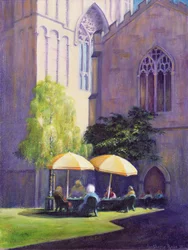 Refectory Garden, Exeter Cathedral, 1999 (akryl na papíře)