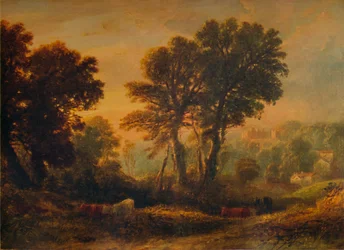 Hrad Dunster: Západ slunce, c1850, 1935