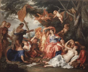 Amarillys a Mirtillo, kolem 1631-32 (olej na plátně)