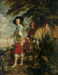 Anglický král Karel I. (1600-49) na lovu, kolem roku 1635