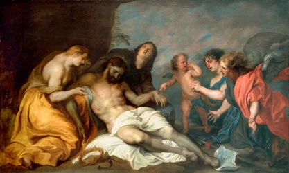 ""Nářek nad Kristem" (Nářek nad Kristem) Obraz Anthony (Anton nebo Antoon) Van Dyck (1599-1641) Olej na plátně cca 1637-1640 Rozměr 156,5x257 cm Museo de Bellas Artes de Bilbao