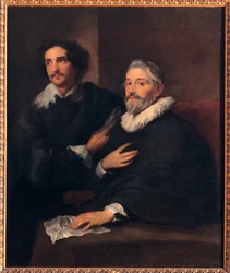 Portrét bratří Waelových (Portrait of the Brothers of Wael) - Malba sira Anthonise (Anton nebo Antoon) van Dycka (1599-1641), olej na plátně (120x103 cm), cca 1620-1630, anglické umění