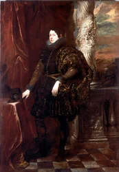 Portrét gentlemana z rodu Spinola nebo portrét mladého patricije Malba Antonie Van Dycka (1599-1641) 1623-1625 cca. Slunce. 243x170 cm Genes, Galleria di Palazzo Rosso