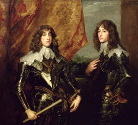 Princ Charles Louis (1617-80) kurfiřt Palatine a jeho bratr, princ Rupert (1619-82) z Falce, 1637