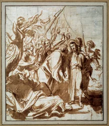 Zatčení Krista. Kresba Antona Van Dycka (1599-1641) Ec. Podvod.