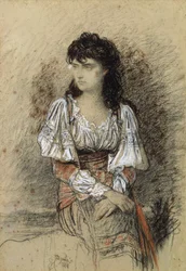 A Dressed Up Seasant, 1876 (akvarel a tužka na papíře)