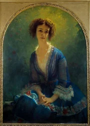 Portrét hraběnky Eugene Pastre, rozené Celine de Beaulaincourt (1825-1900) Obraz Ernesta Heberta (1817-1908) 1851 Sun. 1,16x0,84 m Paříž, Musee Hebert