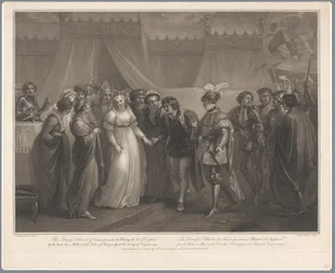 Catherine van Valois en koning Hendrik V van Engeland, 1420 Princezna Kateřina Francouzská darovaná Jindřichu 5. Anglickému (...) v roce 1419 / La Princesse Catherine de France (...) (titul na předmětu)