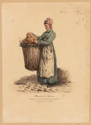 The Cake Seller, číslo 34 ze série The Cries of Paris, vyryl Francois Seraphin Delpech (1778-1825)
