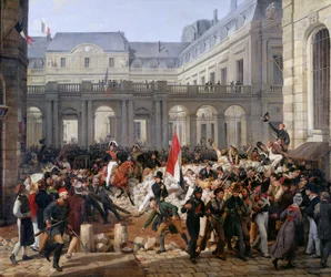 Vévoda z Orleans opouští Palais-Royal a jde do Hotel de Ville dne 31. července 1830, 1832