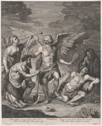 Čas korunující zaměstnání a trestání Lenivost, ca. 1650-77.