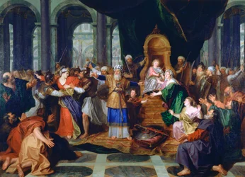 Athaliah vyhnaná z chrámu, namalovaná před rokem 1697