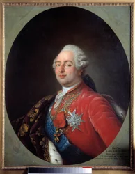 Portrét Ludvíka XVI. (1754-1793), krále Francie. Obraz z dílny Antoina Francoise (Antoine-Francoise) Calleta (1741-1823). 1786. Rozm. 0,915 x 0,730 m. Paříž, Musee Carnavalet