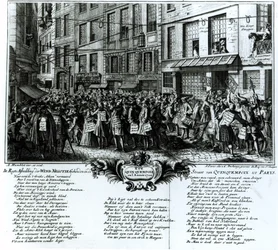 Rue Quinquempoix v roce 1720