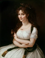 Portrét Madame Pasteurové, rozené Madeleine Alexandreové (1773-1841) Obraz Antoine Jean Gros (1771-1835) 19. století Sun. 0,86 x 0,37 m
