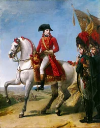 Napoleon Bonaparte, první konzul, hodnotí své jednotky po bitvě u Marenga
